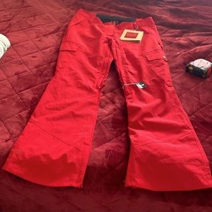 Spicy Red Powder Room Snow Pants / ski pants / snowboarding pants - Large